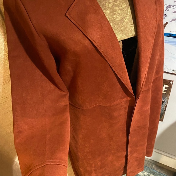 Premise faux suede trench coat - burnt orange color - size medium - Picture 5 of 6